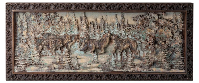 Beech panel "Wolves"
